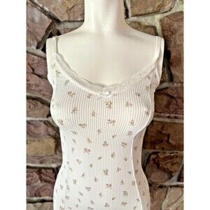 y2k style Dress Womens XS Blue Floral Lace Trim Slip Bodycon Mini‎ y2k Style